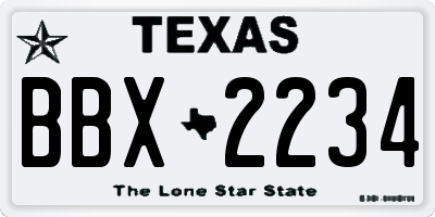 TX license plate BBX2234