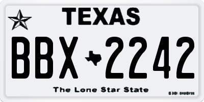 TX license plate BBX2242