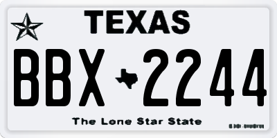 TX license plate BBX2244