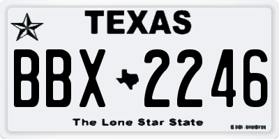 TX license plate BBX2246