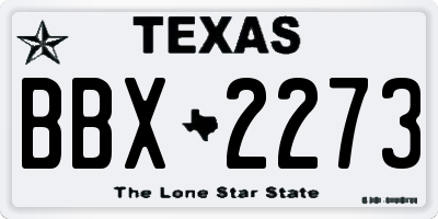 TX license plate BBX2273