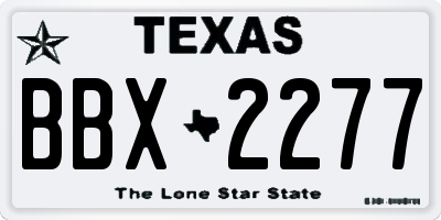 TX license plate BBX2277