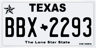 TX license plate BBX2293