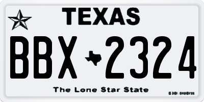TX license plate BBX2324
