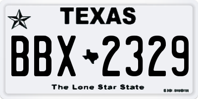 TX license plate BBX2329
