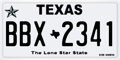 TX license plate BBX2341