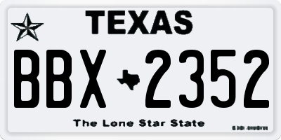 TX license plate BBX2352