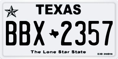 TX license plate BBX2357