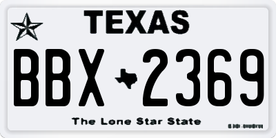 TX license plate BBX2369