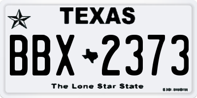 TX license plate BBX2373