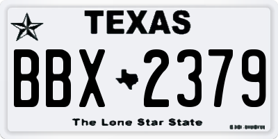 TX license plate BBX2379