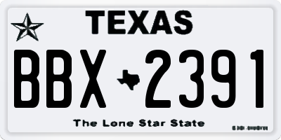 TX license plate BBX2391