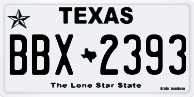 TX license plate BBX2393