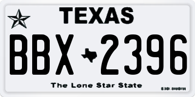 TX license plate BBX2396
