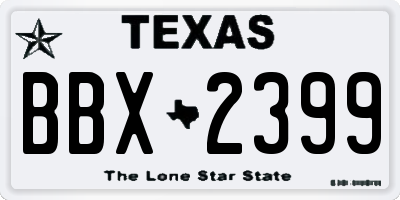 TX license plate BBX2399