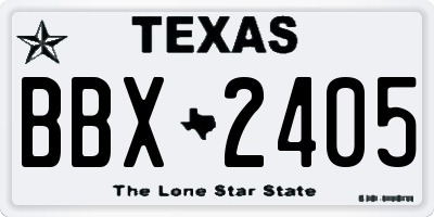 TX license plate BBX2405
