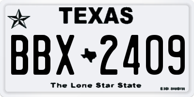 TX license plate BBX2409