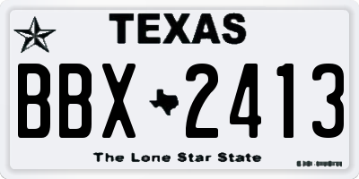 TX license plate BBX2413