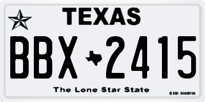 TX license plate BBX2415