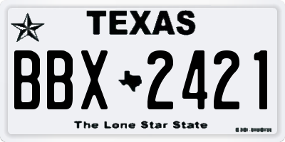 TX license plate BBX2421