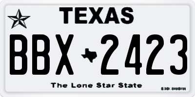 TX license plate BBX2423