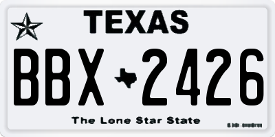 TX license plate BBX2426