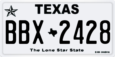 TX license plate BBX2428