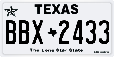 TX license plate BBX2433