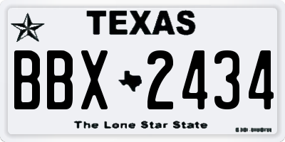 TX license plate BBX2434
