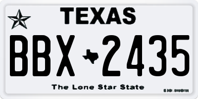 TX license plate BBX2435