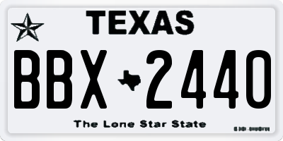TX license plate BBX2440