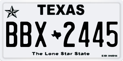 TX license plate BBX2445