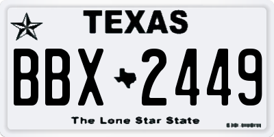 TX license plate BBX2449