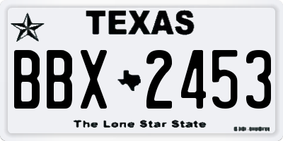 TX license plate BBX2453