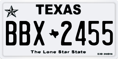 TX license plate BBX2455
