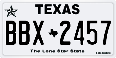 TX license plate BBX2457