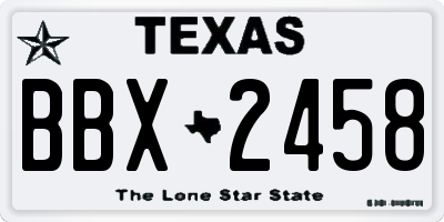 TX license plate BBX2458