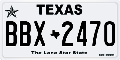 TX license plate BBX2470