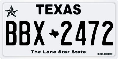 TX license plate BBX2472