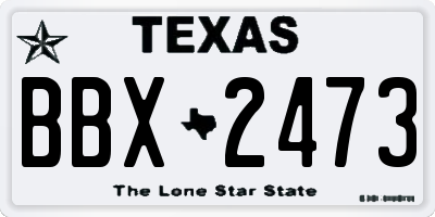 TX license plate BBX2473