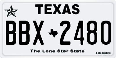 TX license plate BBX2480