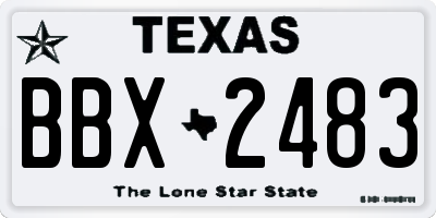 TX license plate BBX2483