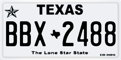 TX license plate BBX2488