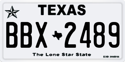 TX license plate BBX2489