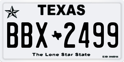 TX license plate BBX2499