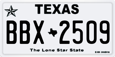 TX license plate BBX2509