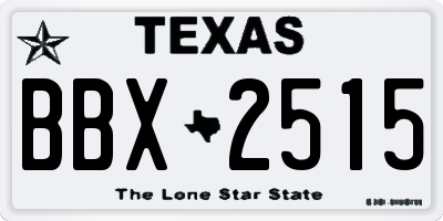 TX license plate BBX2515
