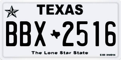 TX license plate BBX2516