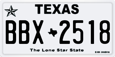 TX license plate BBX2518