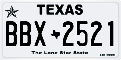 TX license plate BBX2521